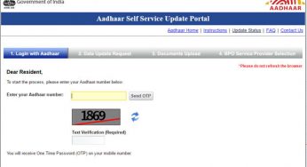 Aadhar Card Update, Self Service Update Portal