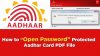 Aadhar Card Password, Aadhar Password PDF - UIDAI Online Aadhar Card Help