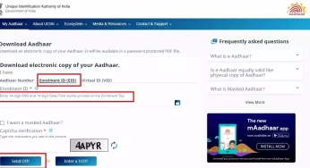 Aadhar Card Download Online With Mobile Number, VID Number, Enrolment Number