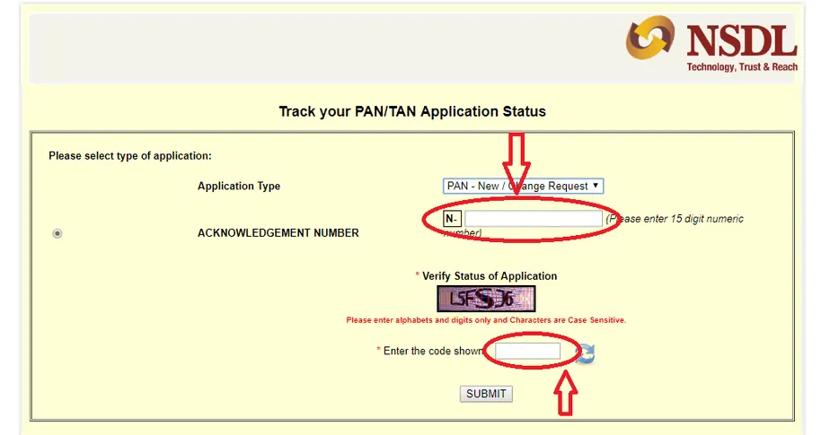 PAN Card Status By Aadhar Number