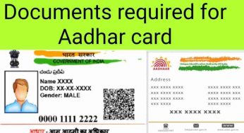 Documents Required for Aadhar Card, Important Documents Required for Aadhar Card, Different Documents for Different Updation